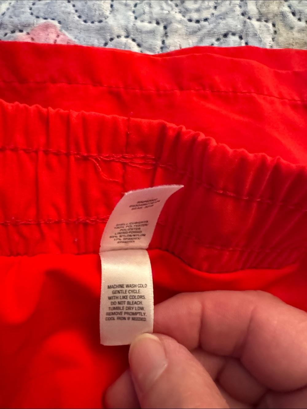 Basic Editions Red Swim Drawstring Shorts - Picture 3 of 3